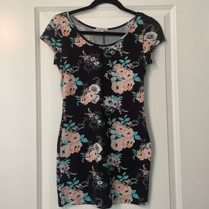 Body-con black mini dress